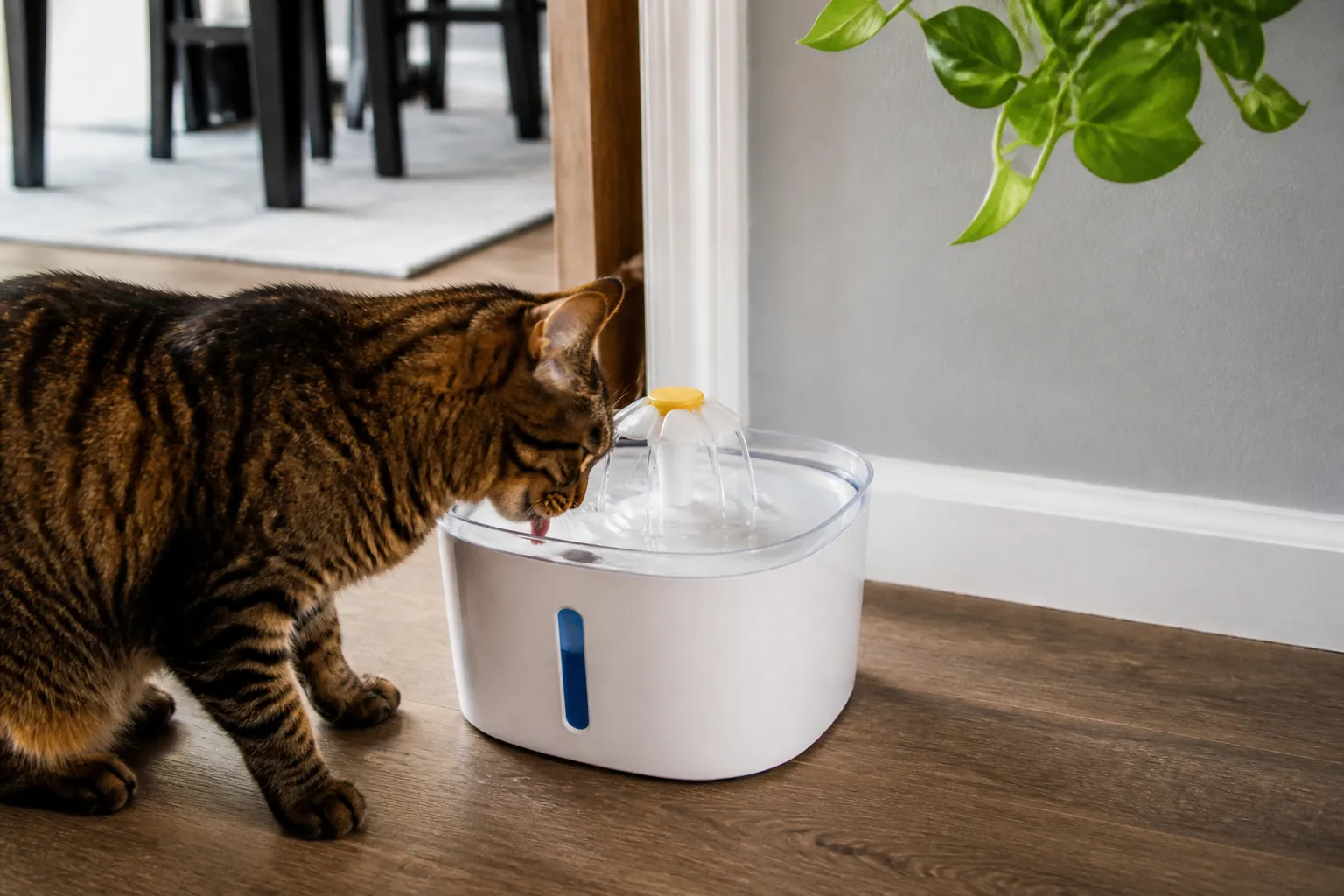Real-life scene illustrating best cat water fountains for fresh water and easier cleaning.