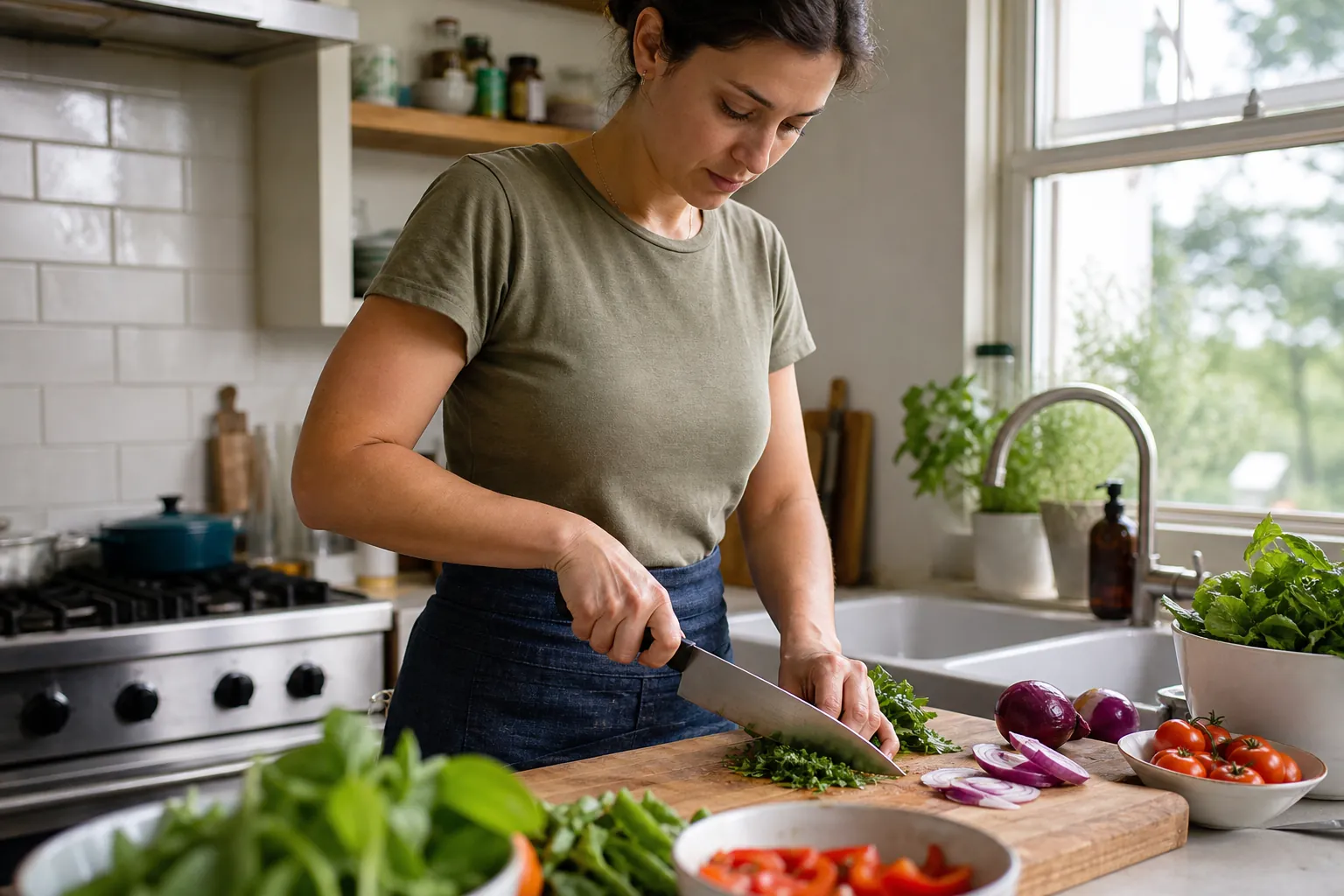 Real-life scene illustrating best chef knives for confident everyday prep.