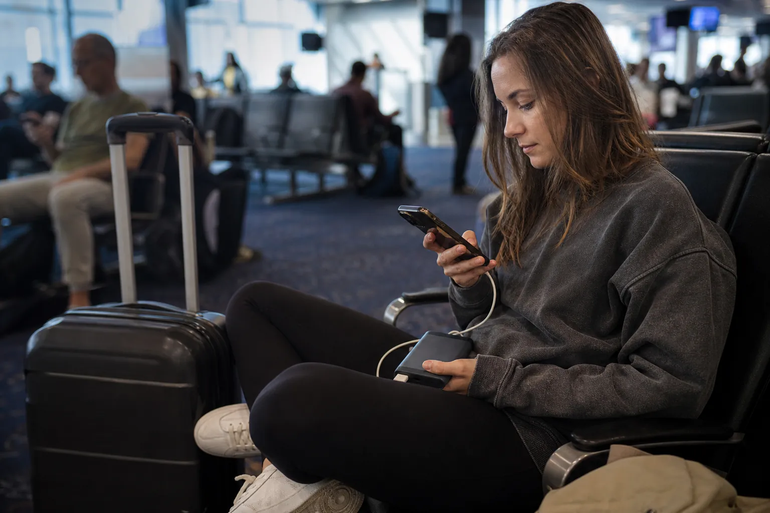 Real-life scene illustrating best portable chargers for travel days and emergency power.