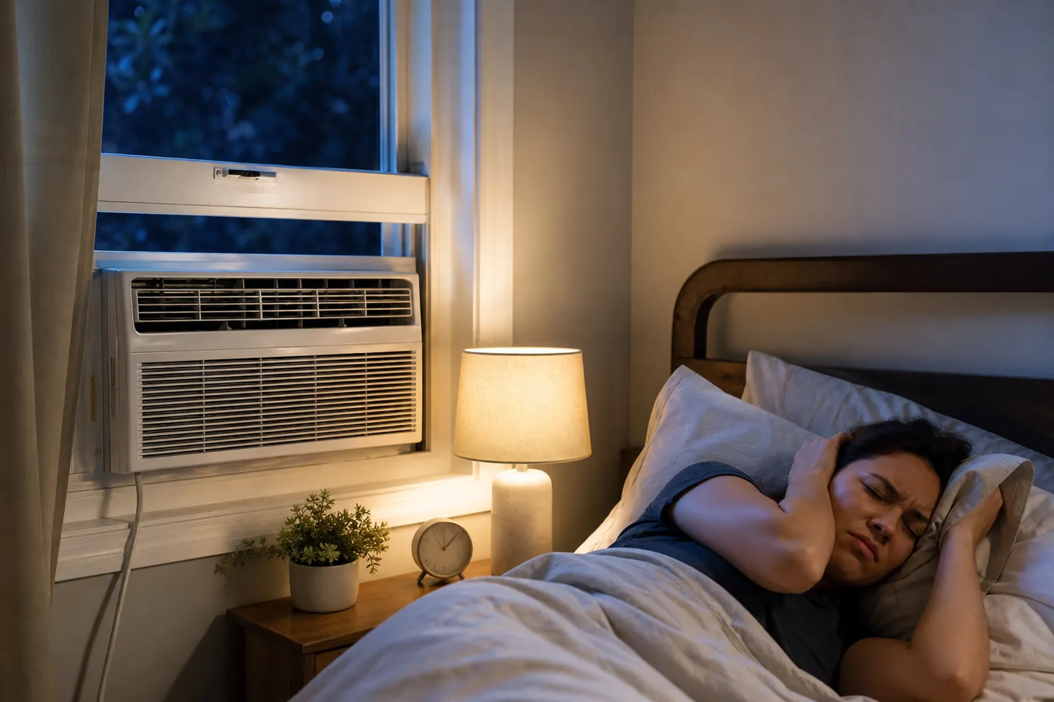 Real-life scene illustrating best window air conditioners for cooler, quieter bedrooms.