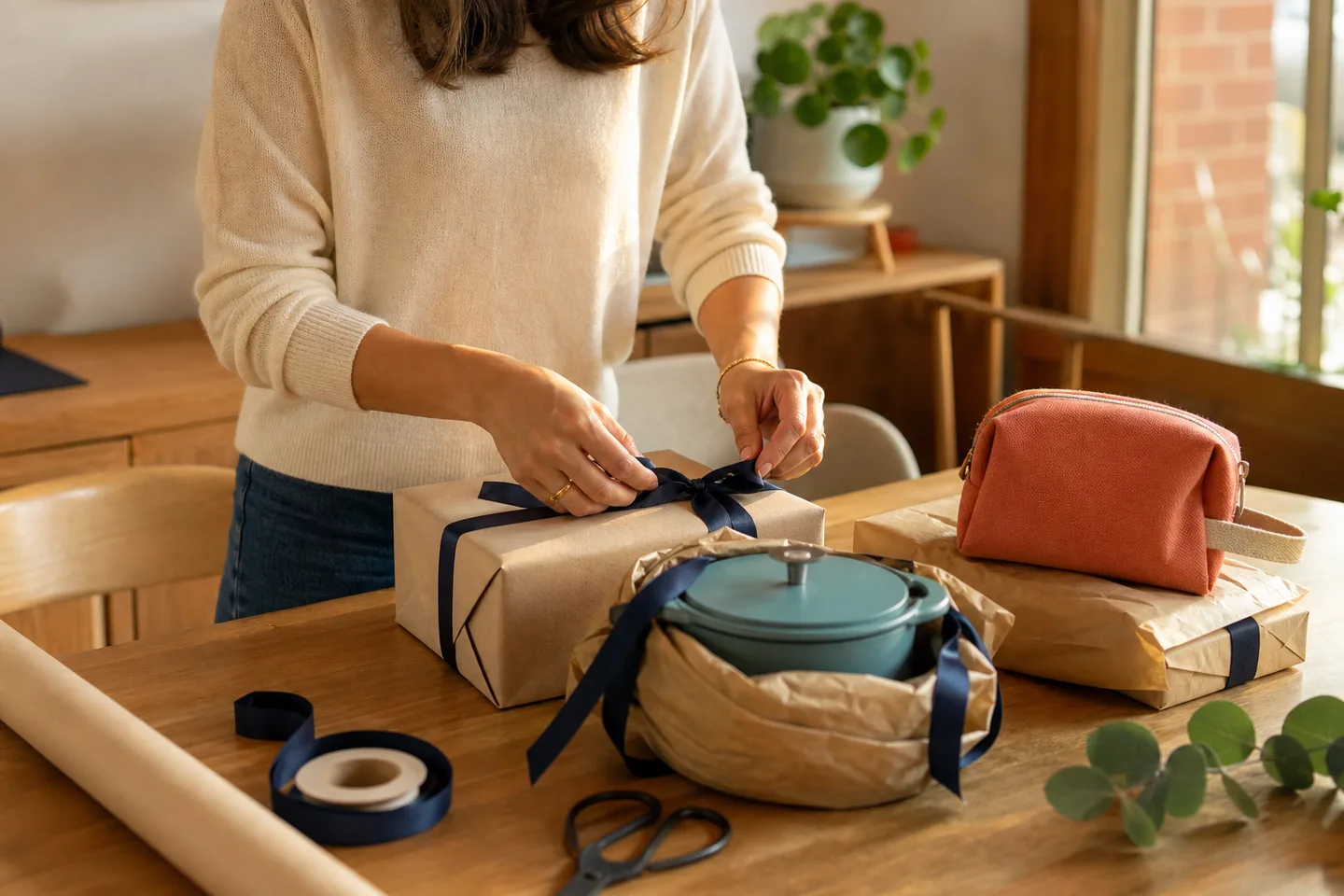 A realistic everyday gifts shopping scene for best housewarming gifts for small spaces and new routines.